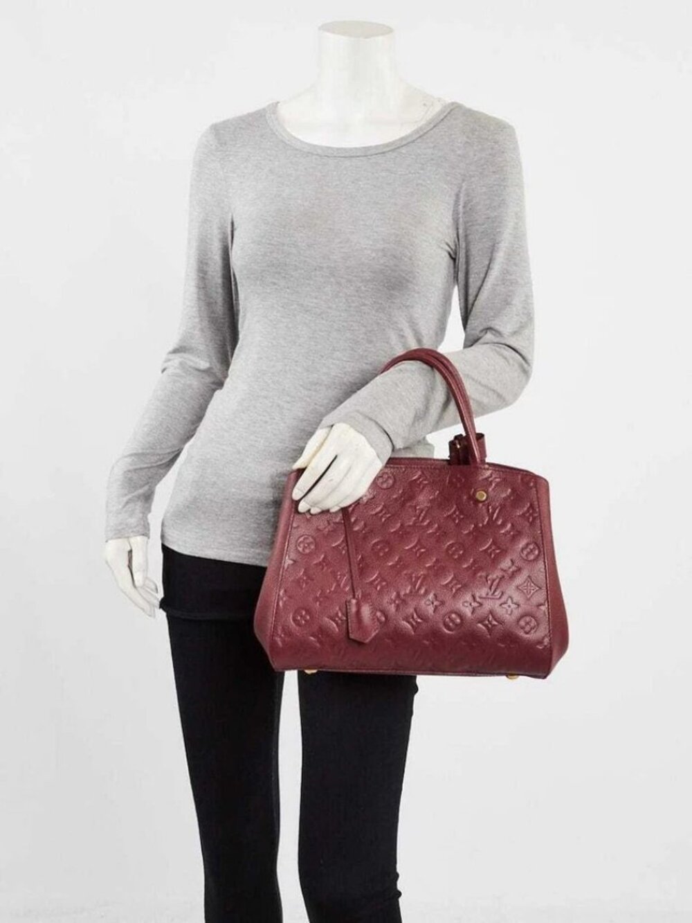 Louis Vuitton Aurore Monogram Empreinte Leather Montaigne MM Bag w/o Strap